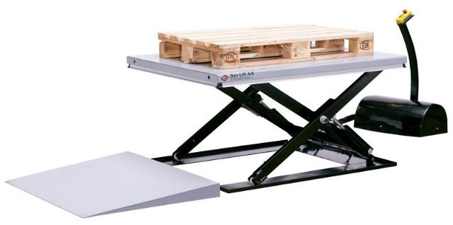 raised lift table with load