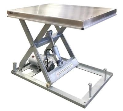 IL1000X lift table with galvanized scissor and stainless steel top plate 